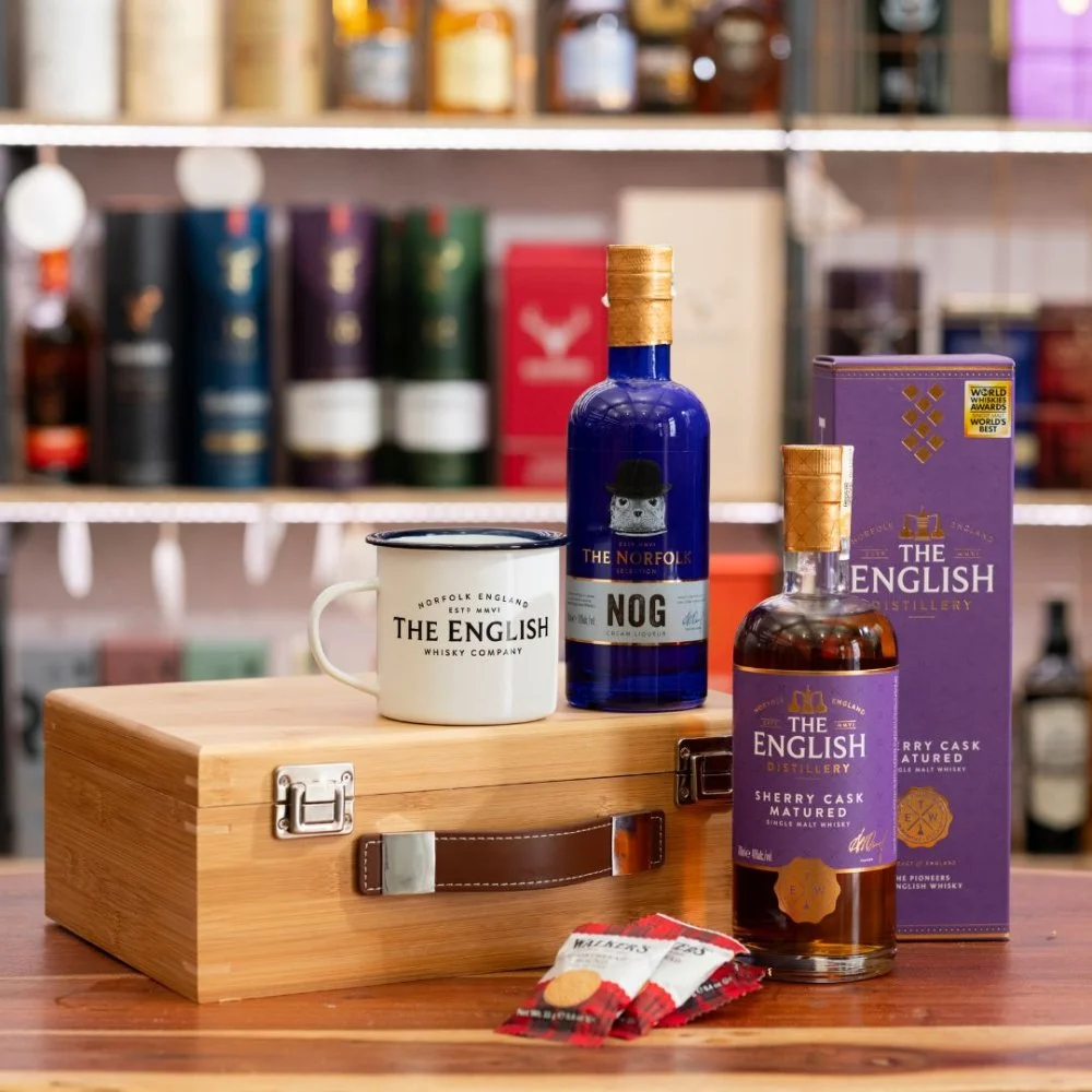 Dárkový Kufřík s Alkoholem - The English Sherry Cask 0,7l 46% + NOG Cream 0,5l 19%