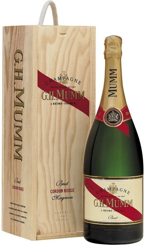 Gravírování: Mumm Cordon Rouge Brut 1,5l 12% Dřevěný box