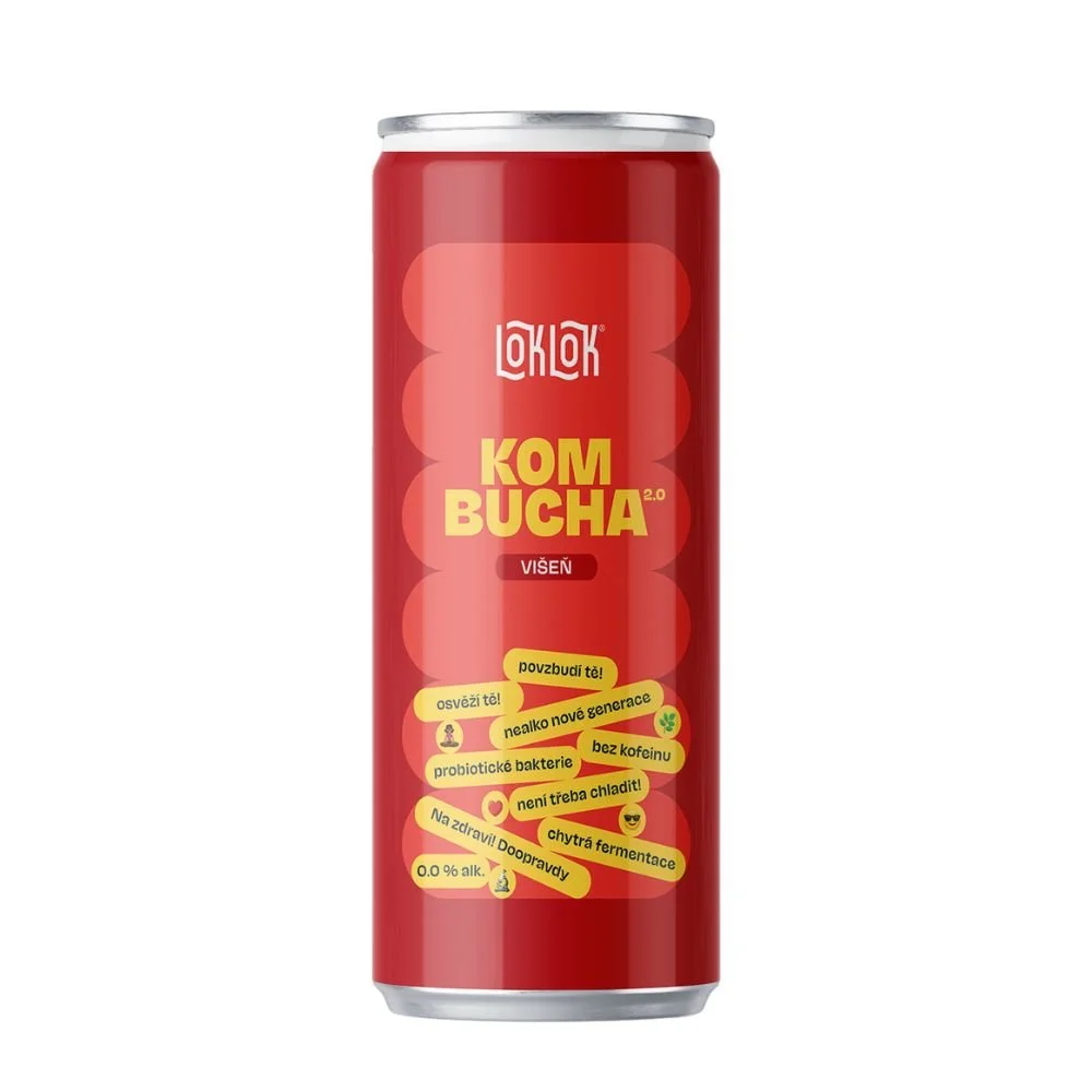 Loklok Kombucha Višeň 0,33l Plech