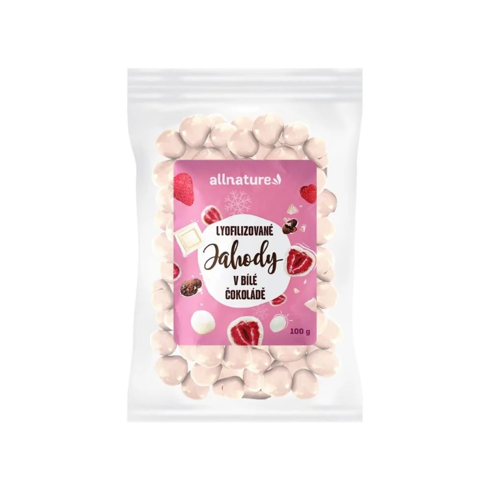 Mrazem Sušené Jahody v Bílé Čokoládě 100g