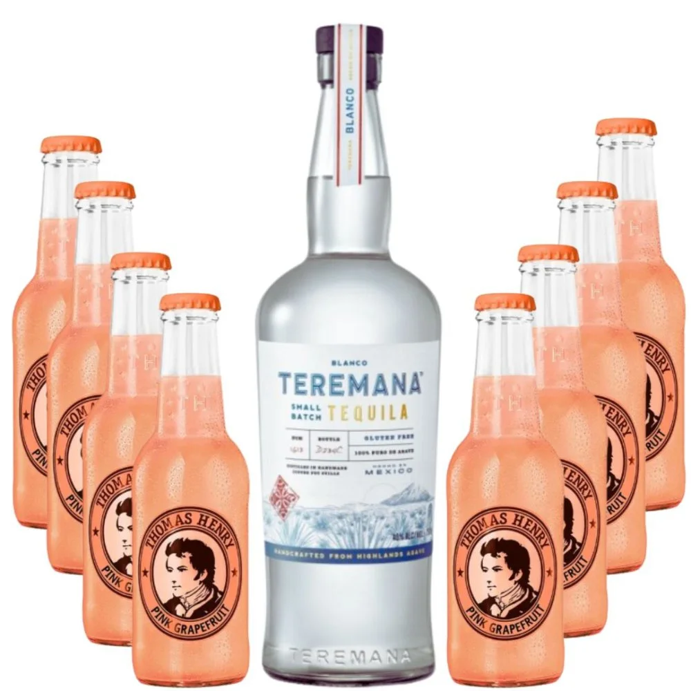 Párty set Teremana Blanco 0,7l 40% + Thomas Henry Pink Grapefruit 8×0,2l