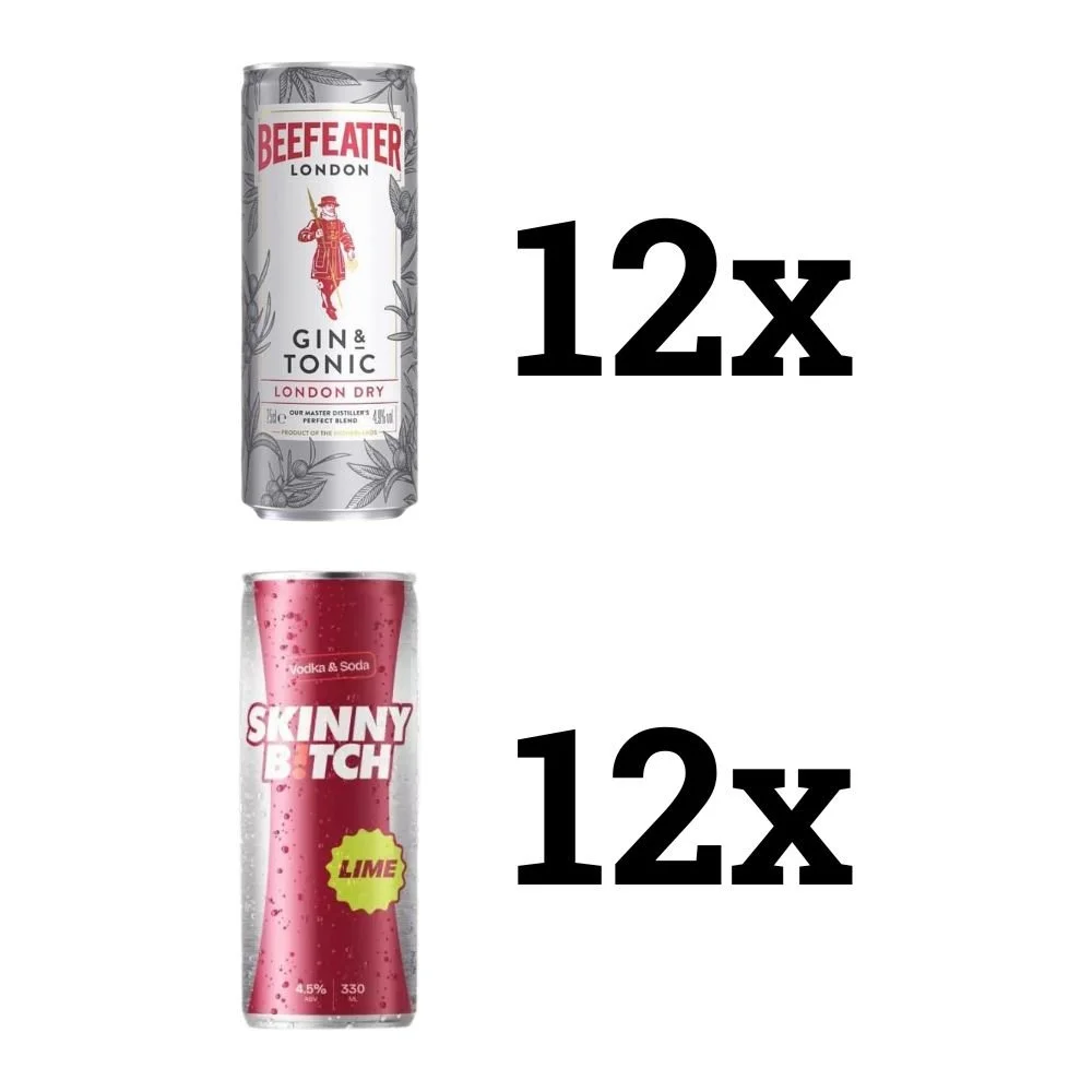 RTD Letní Párty Set Gin&Tonic + Skinny Bitch 12×0,25l +12×0,33l