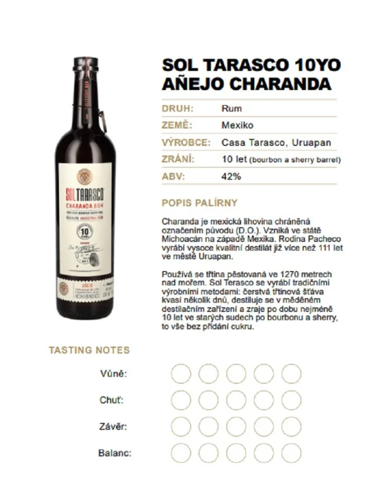 Alkohol značky Casa Tarasco