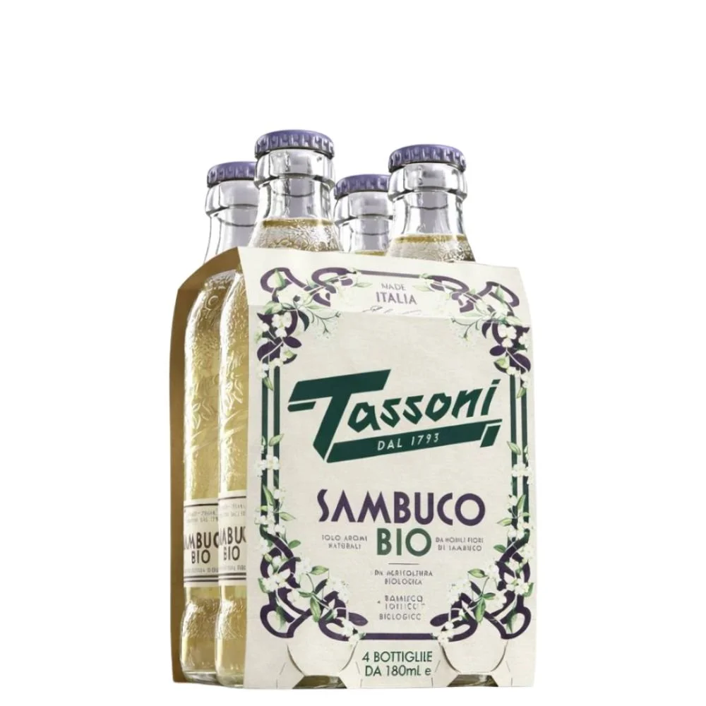 Tassoni Sambuco BIO 4×0,18l 0%